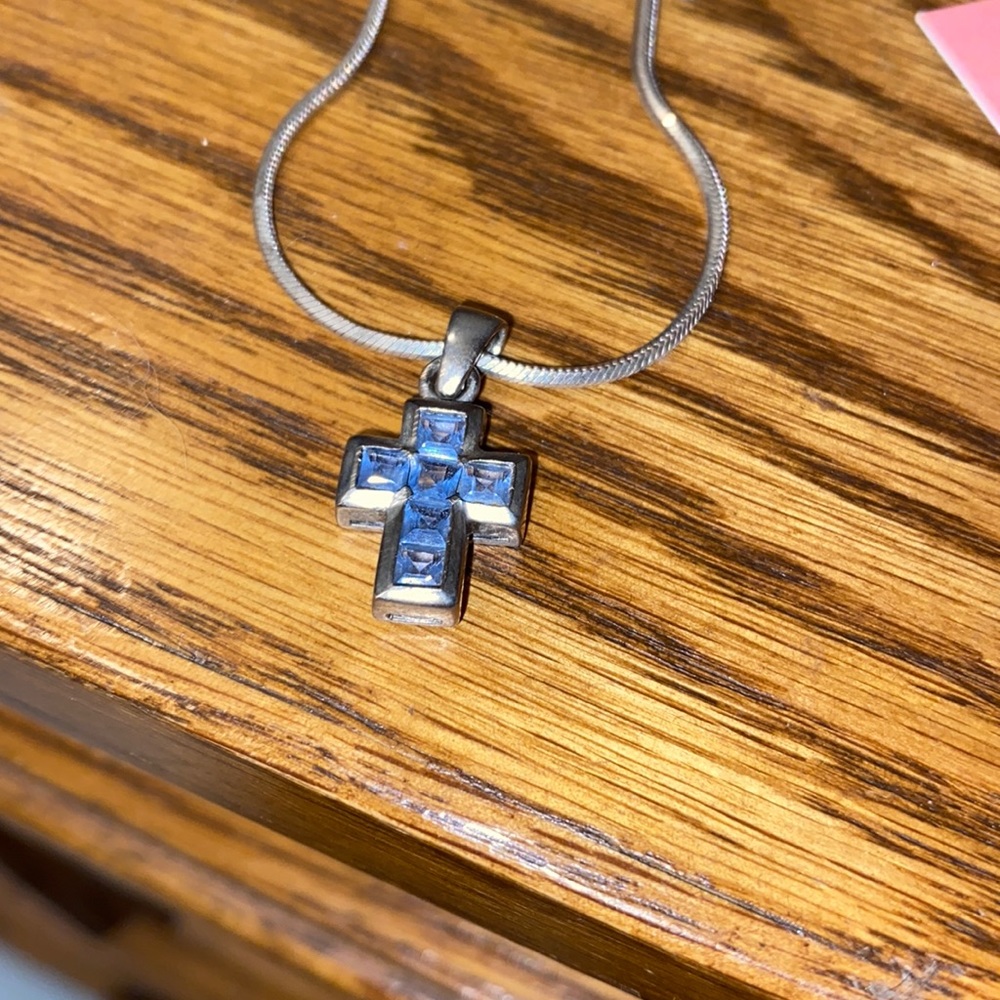 Baby blue cross real silver